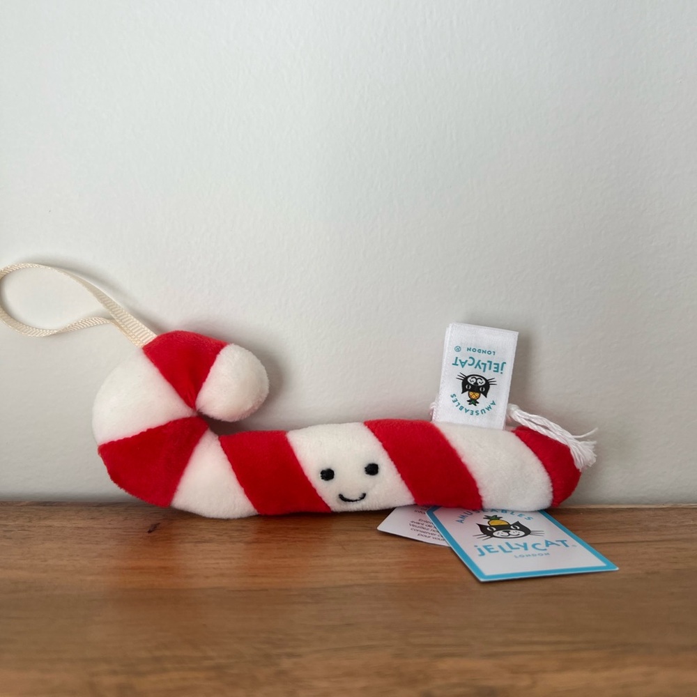 SOLD Jellycat Festive Folly Candy Cane Ornament BNWT